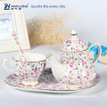 Bone china printing Flower Fine ceramic Afternoon tea set